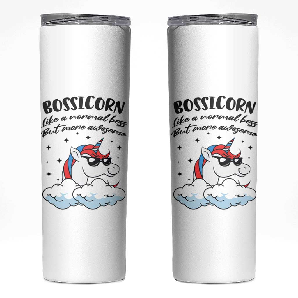 Thank You Gifts for Bosses Skinny Tumbler Bossicorn Like A Normal Boss But More Awesome - Wonder Print Shop