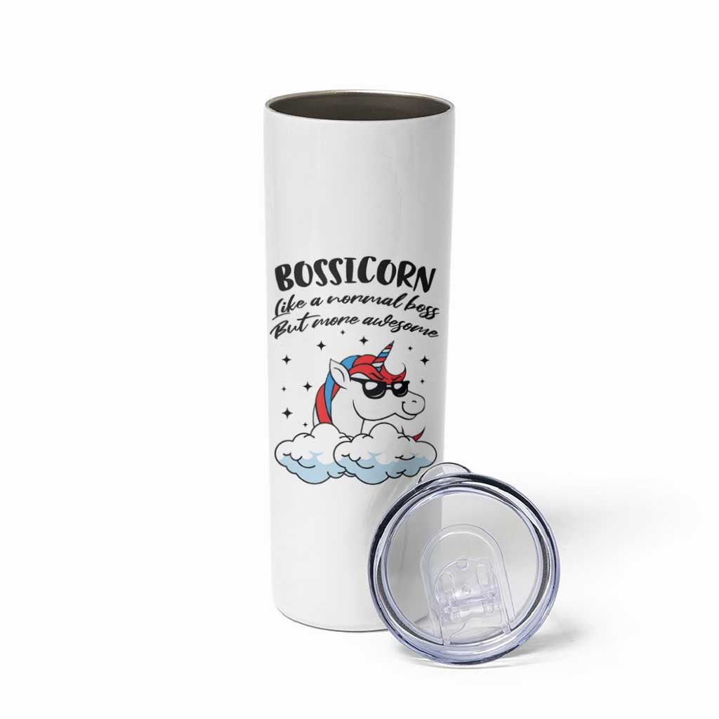 Thank You Gifts for Bosses Skinny Tumbler Bossicorn Like A Normal Boss But More Awesome - Wonder Print Shop