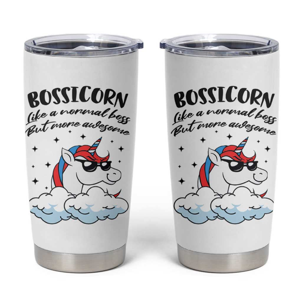 Thank You Gifts for Bosses Tumbler Cup Bossicorn Like A Normal Boss But More Awesome - Wonder Print Shop