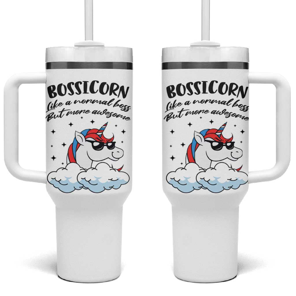 Thank You Gifts for Bosses Tumbler With Handle Bossicorn Like A Normal Boss But More Awesome - Wonder Print Shop