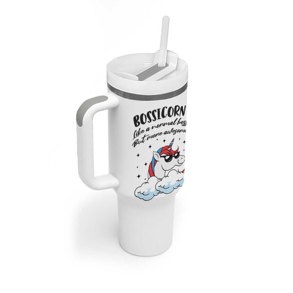 Thank You Gifts for Bosses Tumbler With Handle Bossicorn Like A Normal Boss But More Awesome - Wonder Print Shop