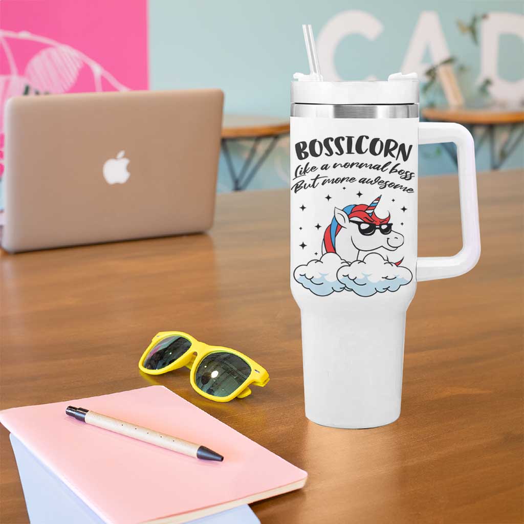 Thank You Gifts for Bosses Tumbler With Handle Bossicorn Like A Normal Boss But More Awesome - Wonder Print Shop