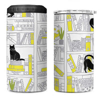 Book Lovers Gifts 4 in 1 Can Cooler Tumbler Library Cat Bookish Gifts For Readers Librarian