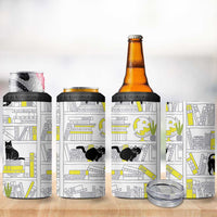 Book Lovers Gifts 4 in 1 Can Cooler Tumbler Library Cat Bookish Gifts For Readers Librarian