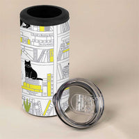 Book Lovers Gifts 4 in 1 Can Cooler Tumbler Library Cat Bookish Gifts For Readers Librarian
