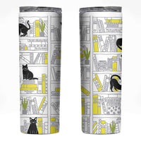 Book Lovers Gifts Skinny Tumbler Library Cat Bookish Gifts For Readers Librarian