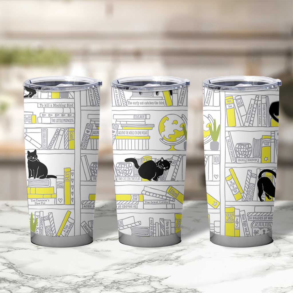 Book Lovers Gifts Tumbler Cup Library Cat Bookish Gifts For Readers Librarian