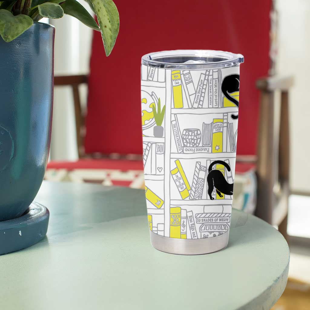 Book Lovers Gifts Tumbler Cup Library Cat Bookish Gifts For Readers Librarian