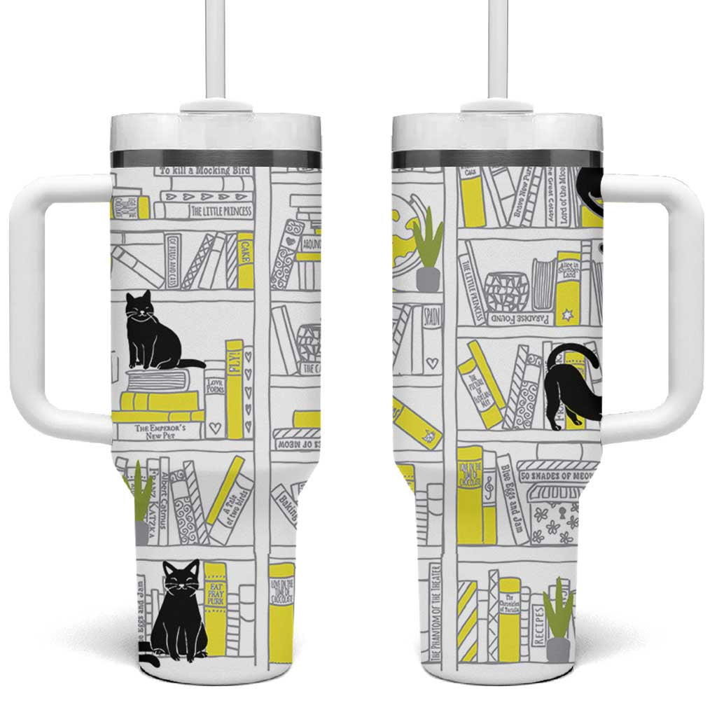 Book Lovers Gifts Tumbler With Handle Library Cat Bookish Gifts For Readers Librarian
