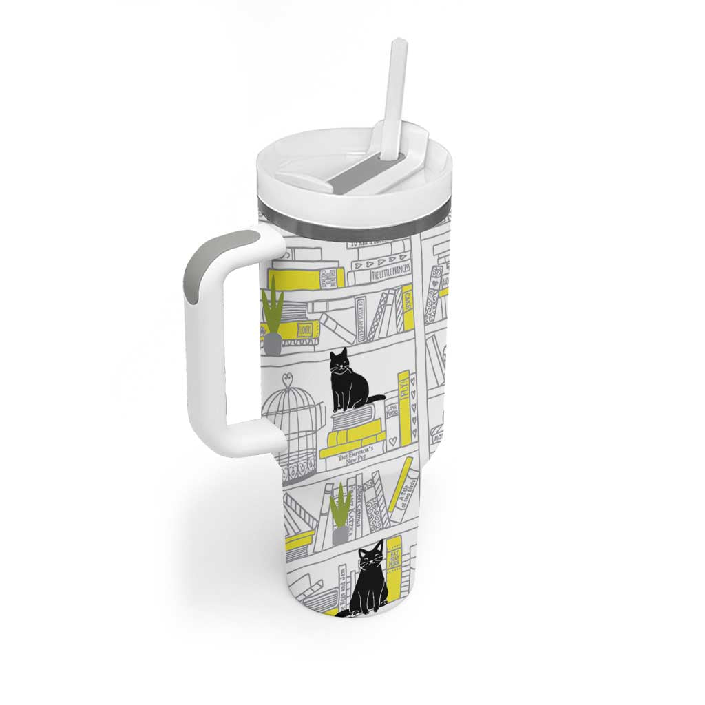 Book Lovers Gifts Tumbler With Handle Library Cat Bookish Gifts For Readers Librarian