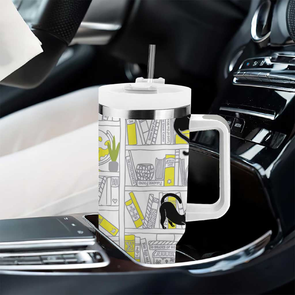 Book Lovers Gifts Tumbler With Handle Library Cat Bookish Gifts For Readers Librarian