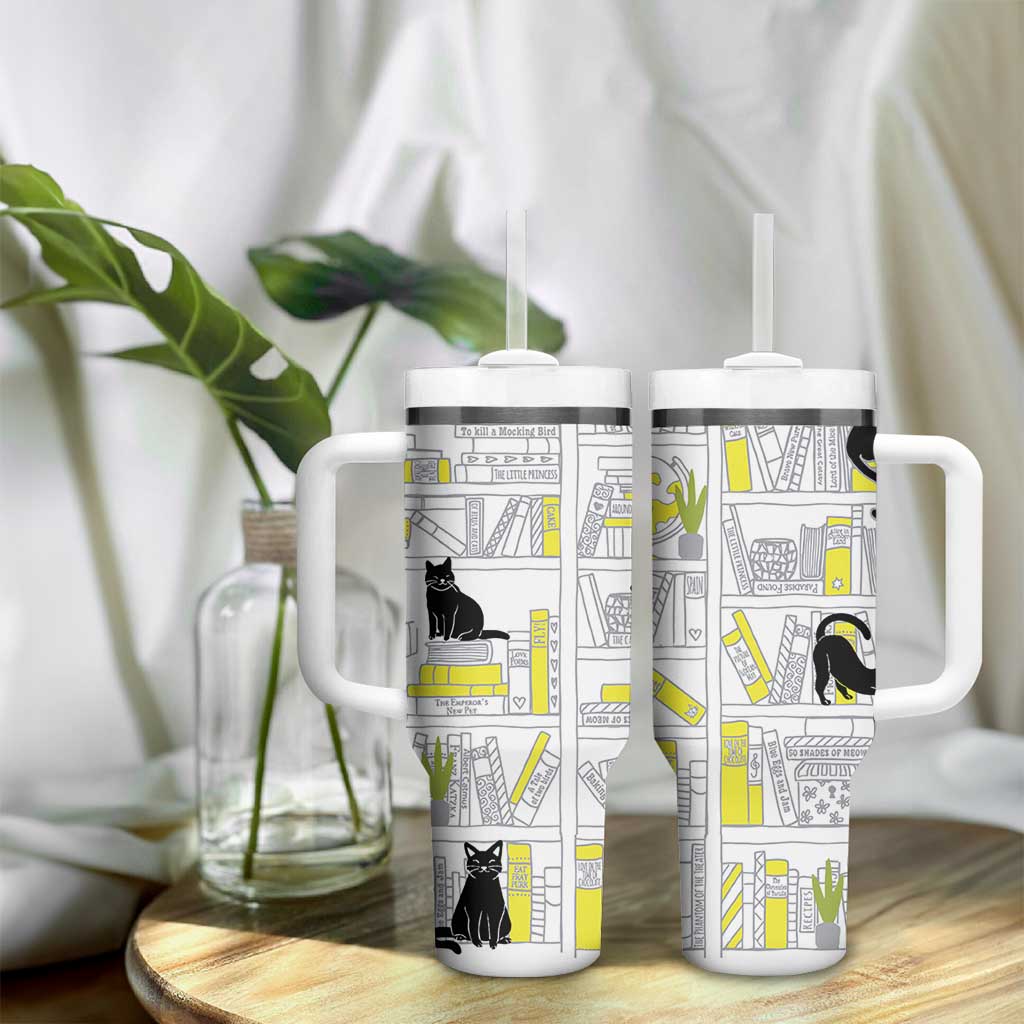 Book Lovers Gifts Tumbler With Handle Library Cat Bookish Gifts For Readers Librarian