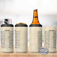 Library Due Date Card 4 in 1 Can Cooler Tumbler Bookish Gifts For Readers Librarian