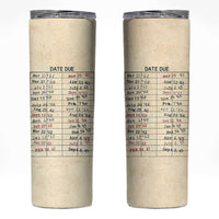 Library Due Date Card Skinny Tumbler Bookish Gifts For Readers Librarian