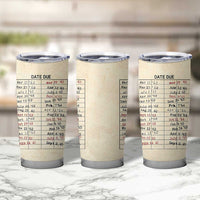 Library Due Date Card Tumbler Cup Bookish Gifts For Readers Librarian