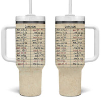 Library Due Date Card Tumbler With Handle Bookish Gifts For Readers Librarian