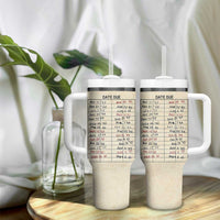 Library Due Date Card Tumbler With Handle Bookish Gifts For Readers Librarian
