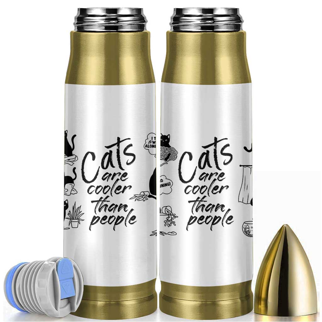 Cat Lover Gifts Bullet Tumbler Cats Are Cooler Than People Black Cat Mom