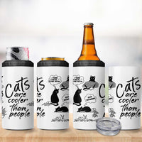 Cat Lover Gifts 4 in 1 Can Cooler Tumbler Cats Are Cooler Than People Black Cat Mom