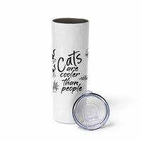 Cat Lover Gifts Skinny Tumbler Cats Are Cooler Than People Black Cat Mom