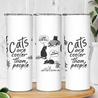 Cat Lover Gifts Skinny Tumbler Cats Are Cooler Than People Black Cat Mom