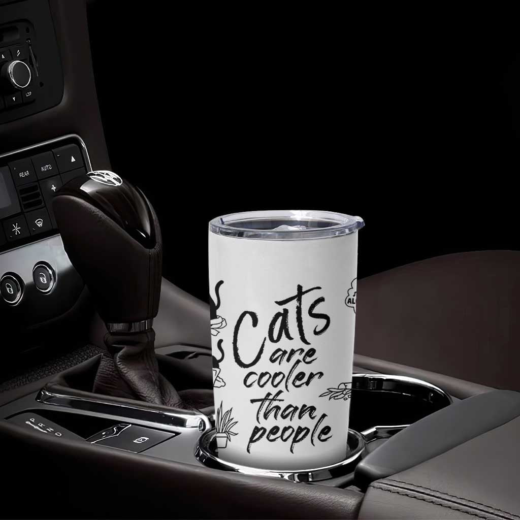 Cat Lover Gifts Tumbler Cup Cats Are Cooler Than People Black Cat Mom