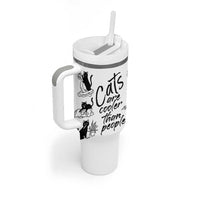 Cat Lover Gifts Tumbler With Handle Cats Are Cooler Than People Black Cat Mom