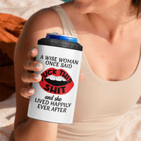 Funny Retirement Gifts For Women 4 in 1 Can Cooler Tumbler A Wise Woman Once Said Fck This Shit