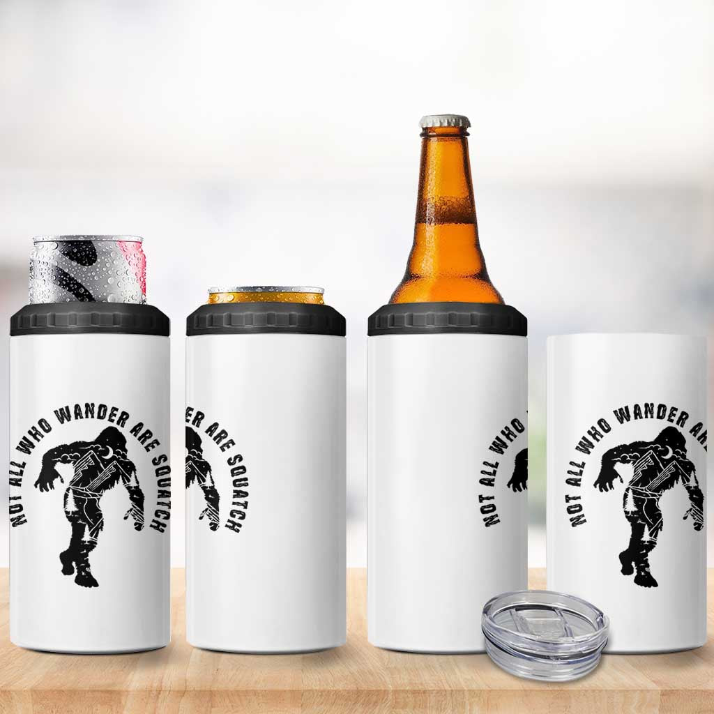 Bigfoot 4 in 1 Can Cooler Tumbler Sasquatch Outdoor Camping Mountain Nature Hiking Camp Lover Gift