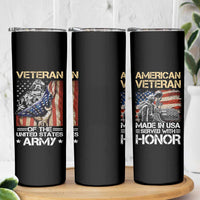Veteran Of The United States Army Skinny Tumbler Vintage American Flag