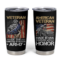 Veteran Of The United States Army Tumbler Cup Vintage American Flag