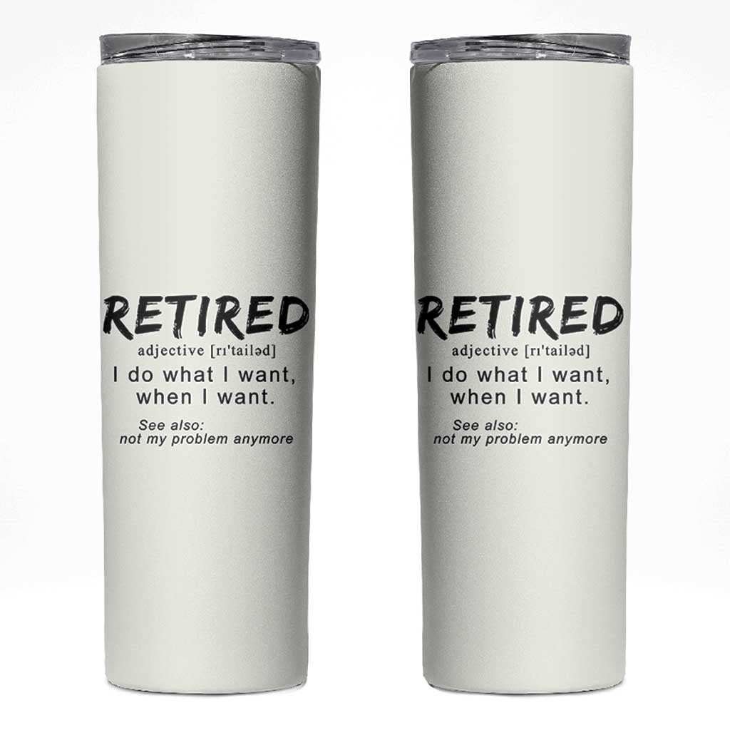 Funny Retirement Gifts Skinny Tumbler Retired Definition Coworker Gag Gifts