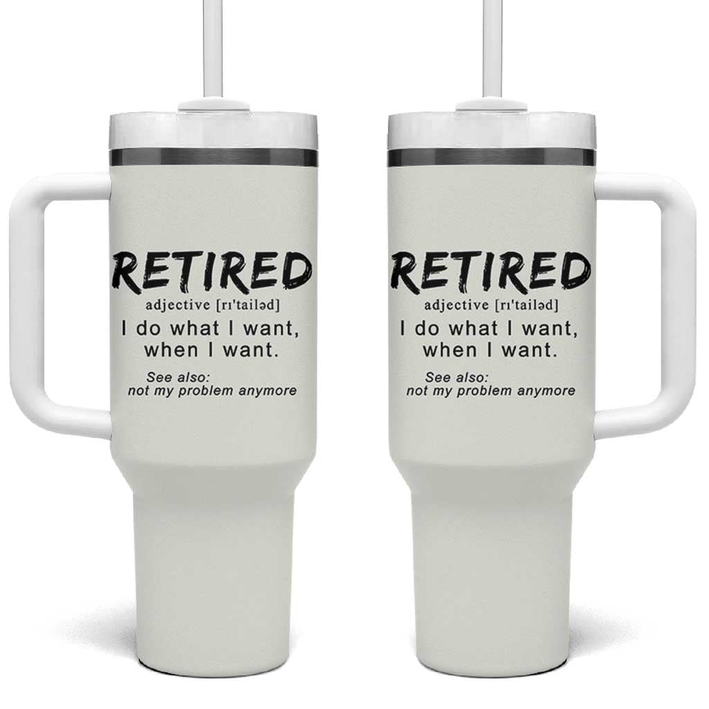 Funny Retirement Gifts Tumbler With Handle Retired Definition Coworker Gag Gifts