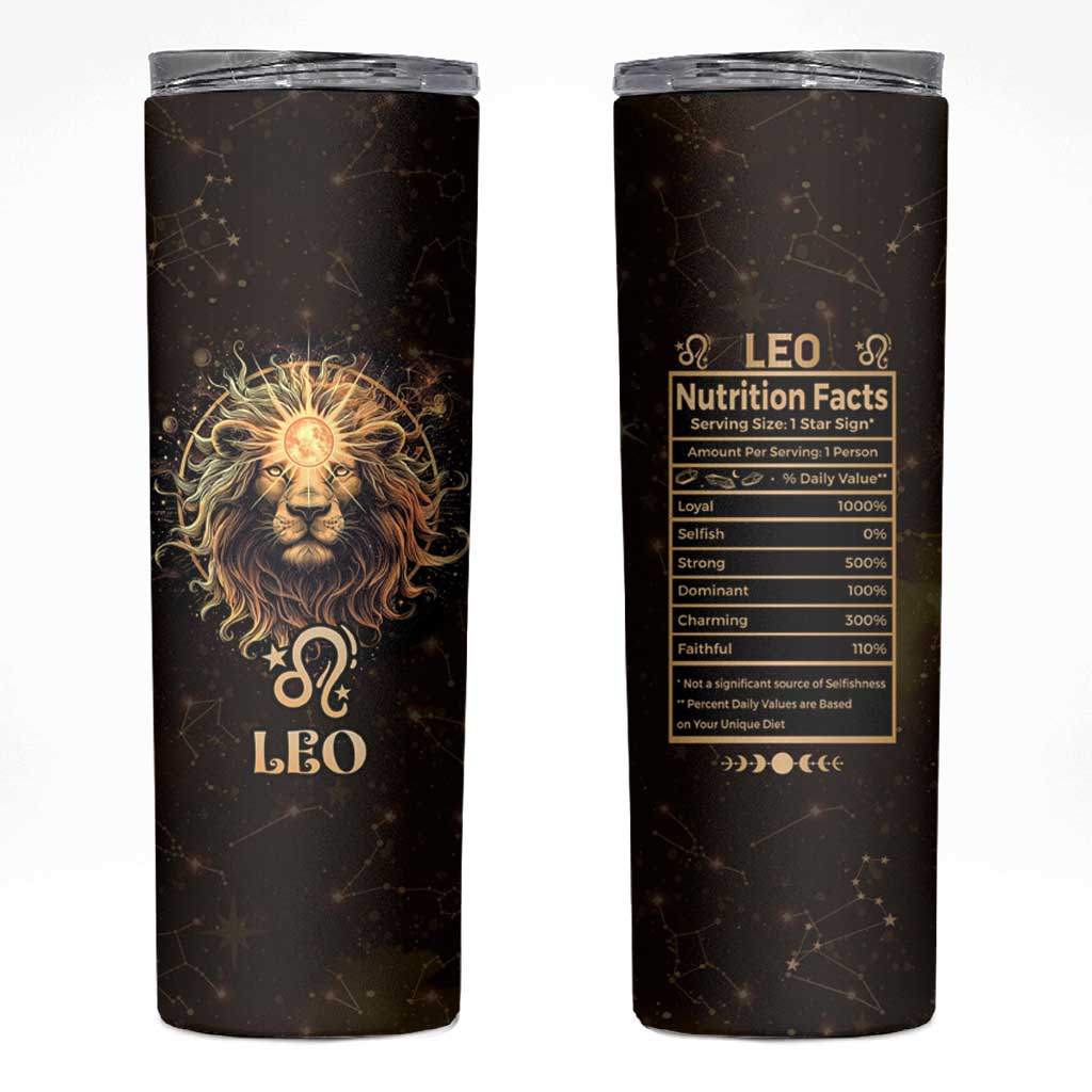 Leo Birthday Skinny Tumbler Born in July August Lion Zodiac Symbol Horoscope Astrology - Wonder Print Shop