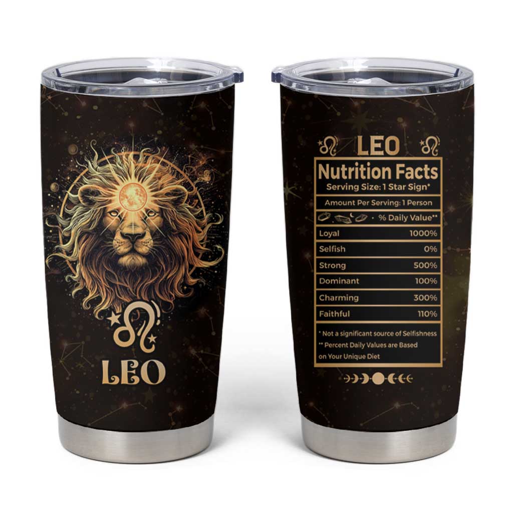 Leo Birthday Tumbler Cup Born in July August Lion Zodiac Symbol Horoscope Astrology - Wonder Print Shop