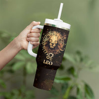 Leo Birthday Tumbler With Handle Born in July August Lion Zodiac Symbol Horoscope Astrology - Wonder Print Shop