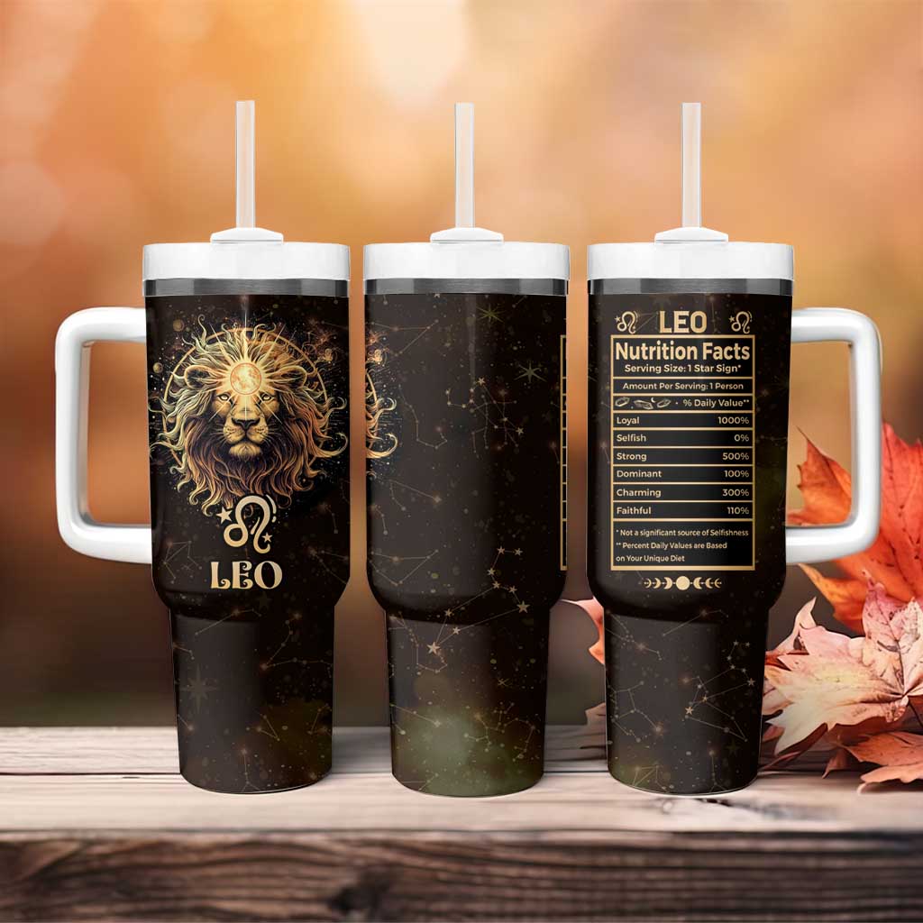 Leo Birthday Tumbler With Handle Born in July August Lion Zodiac Symbol Horoscope Astrology - Wonder Print Shop