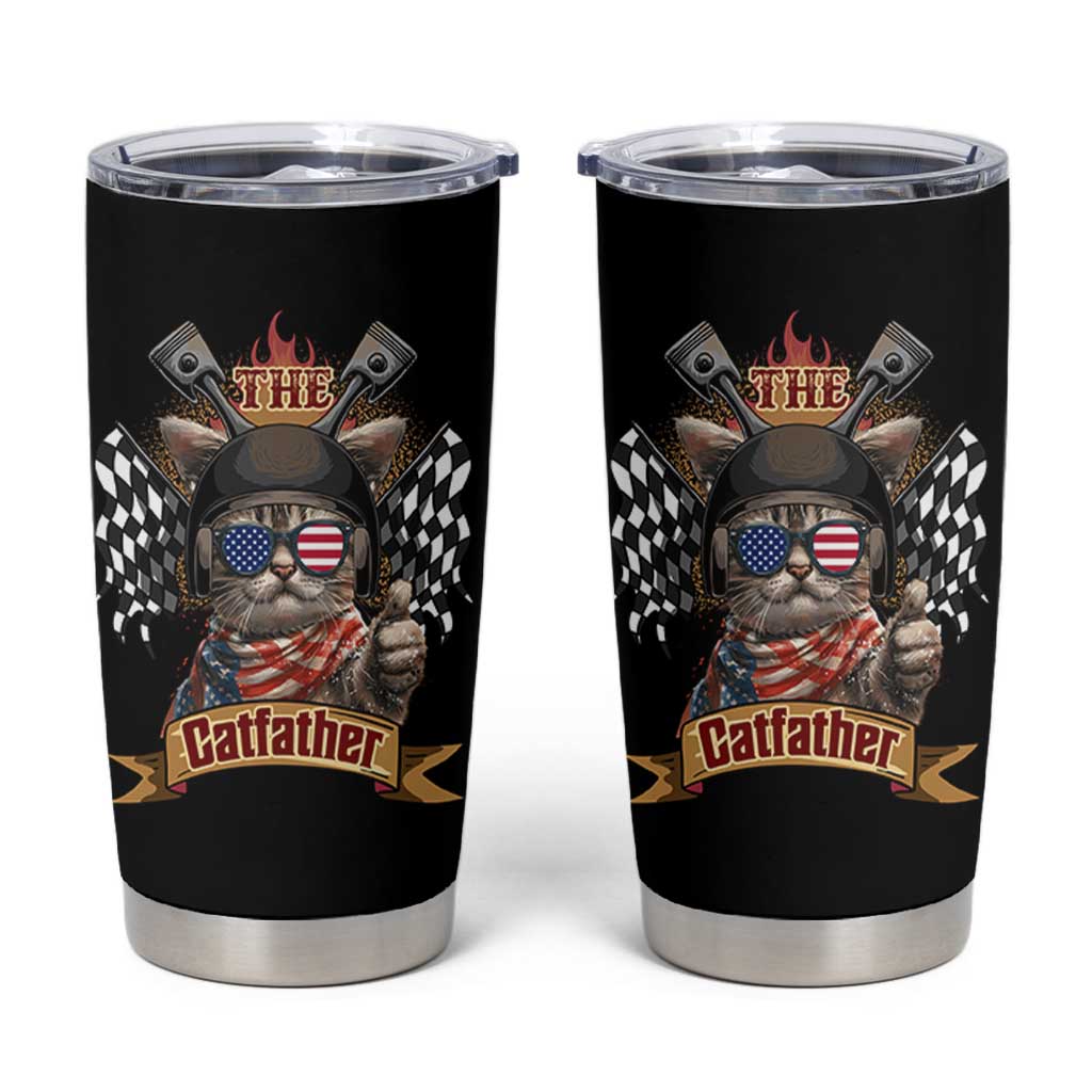 The Catfather Tumbler Cup Best Cat Dad Ever Funny Father's Day Cat Lover Gift