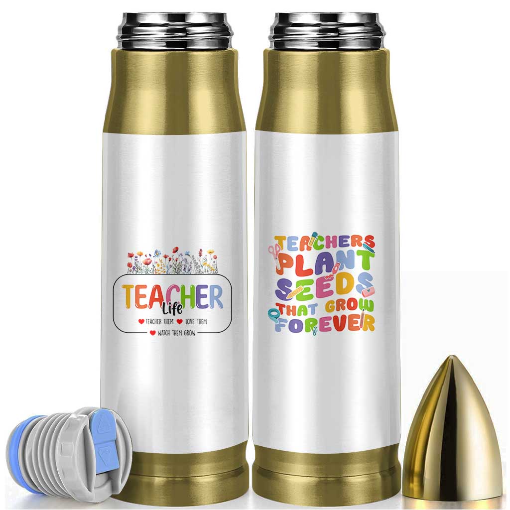 Teacher Life Bullet Tumbler Thank You For Helping Me Grow Best Teacher Appreciation Gifts