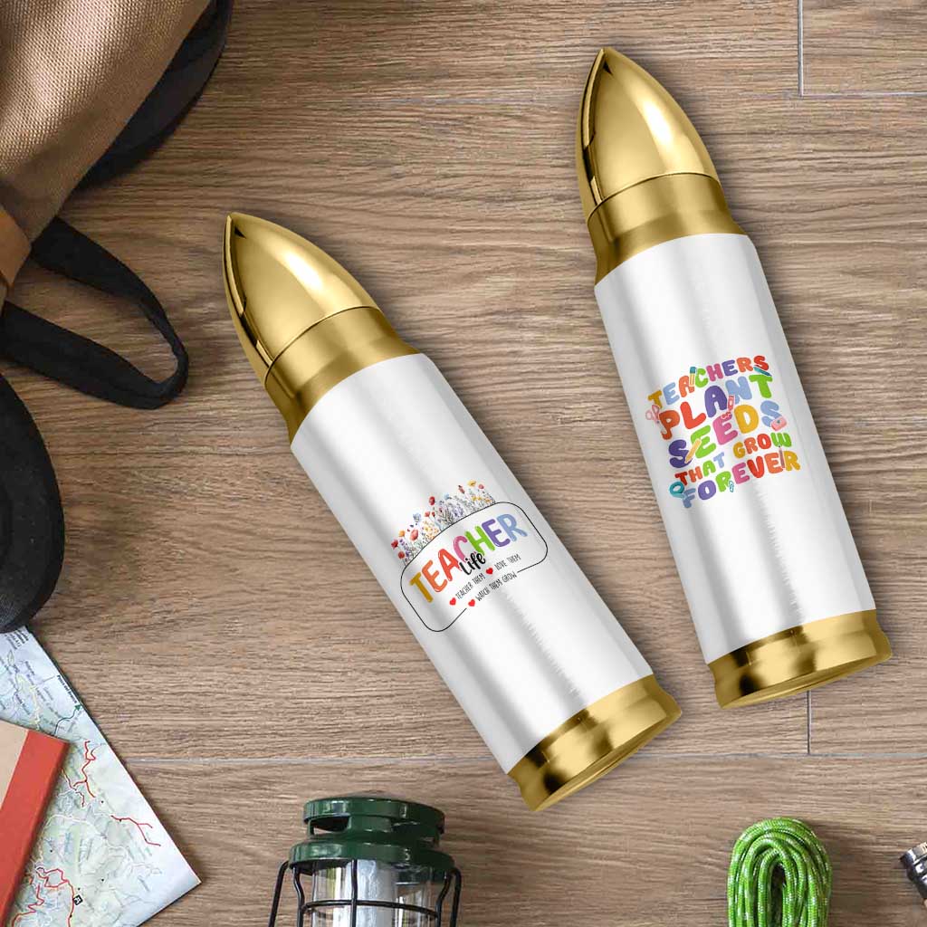 Teacher Life Bullet Tumbler Thank You For Helping Me Grow Best Teacher Appreciation Gifts