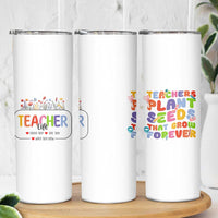 Teacher Life Skinny Tumbler Thank You For Helping Me Grow Best Teacher Appreciation Gifts