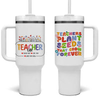Teacher Life Tumbler With Handle Thank You For Helping Me Grow Best Teacher Appreciation Gifts