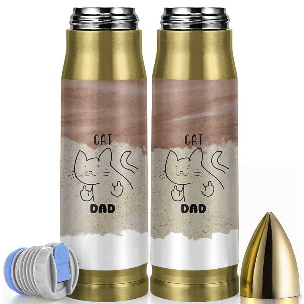 Funny Cat Dad Bullet Tumbler Father's Day Cat Lover Gag Gift