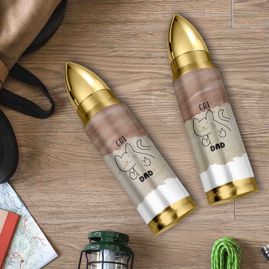 Funny Cat Dad Bullet Tumbler Father's Day Cat Lover Gag Gift