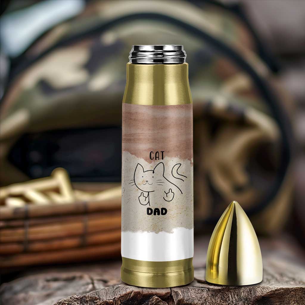 Funny Cat Dad Bullet Tumbler Father's Day Cat Lover Gag Gift