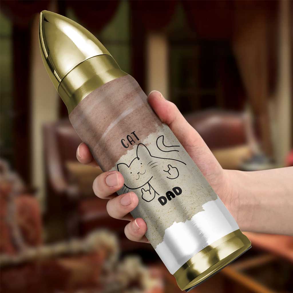 Funny Cat Dad Bullet Tumbler Father's Day Cat Lover Gag Gift