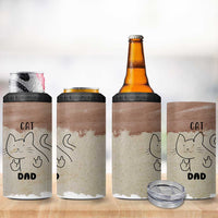 Funny Cat Dad 4 in 1 Can Cooler Tumbler Father's Day Cat Lover Gag Gift