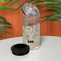 Funny Cat Dad 4 in 1 Can Cooler Tumbler Father's Day Cat Lover Gag Gift