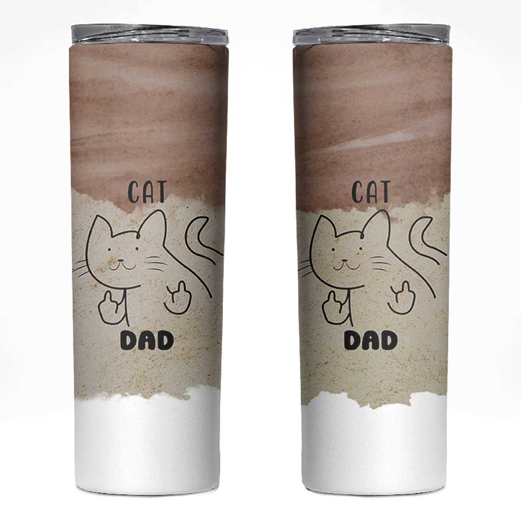 Funny Cat Dad Skinny Tumbler Father's Day Cat Lover Gag Gift