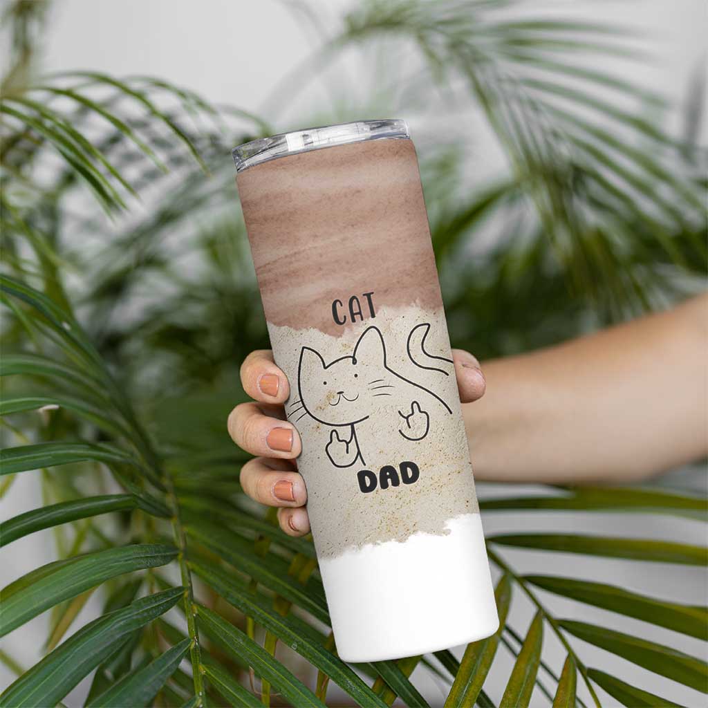 Funny Cat Dad Skinny Tumbler Father's Day Cat Lover Gag Gift